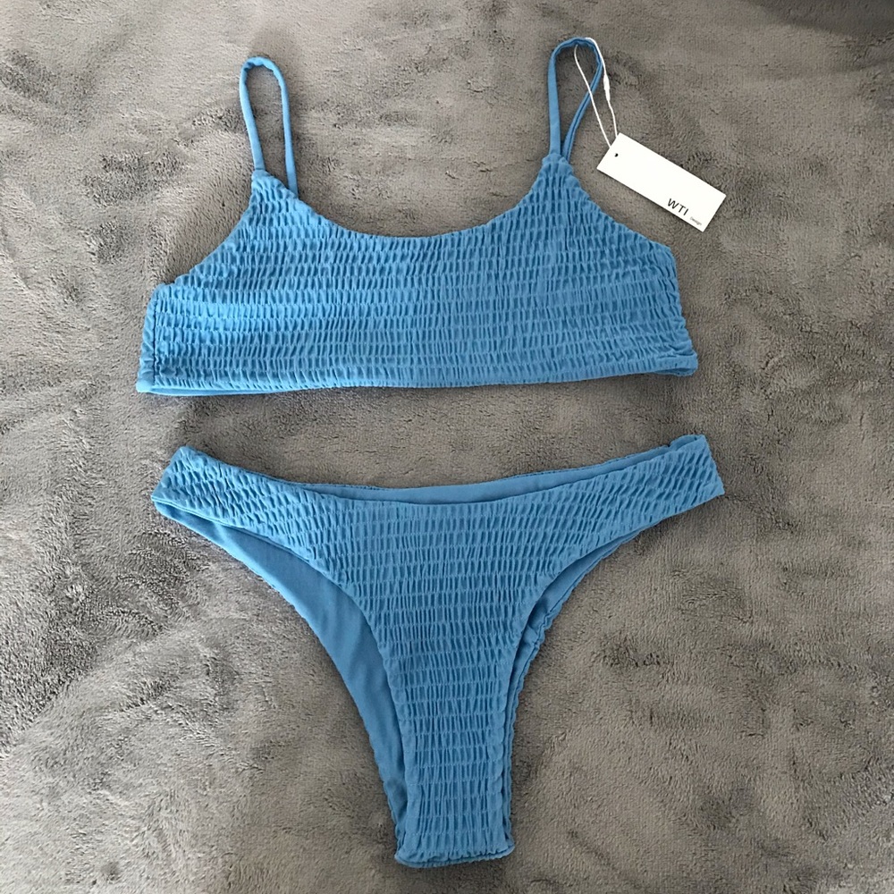 Blue Scrunched Swimsuit